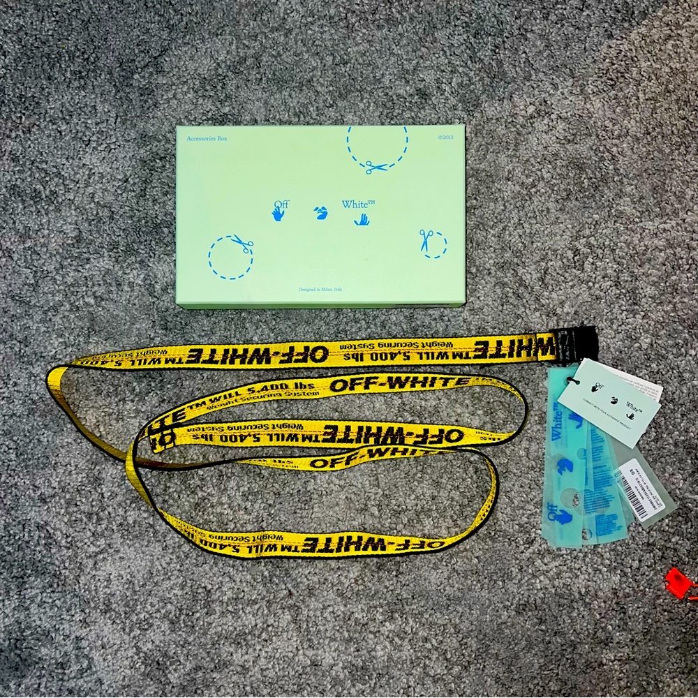 Off White Classic 1--inchj Mini Industrial Belt